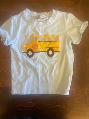 Yellow School Bus Applique Tee